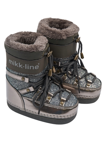 Mikk-line - Glitter vinterstøvler - Dark shadow